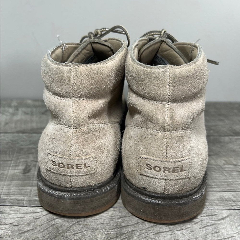 Sorel NM3848 Madson li Chukka Mens Waterproof Sand Tan Leather Booties Boots 9.5 - Picture 6 of 9